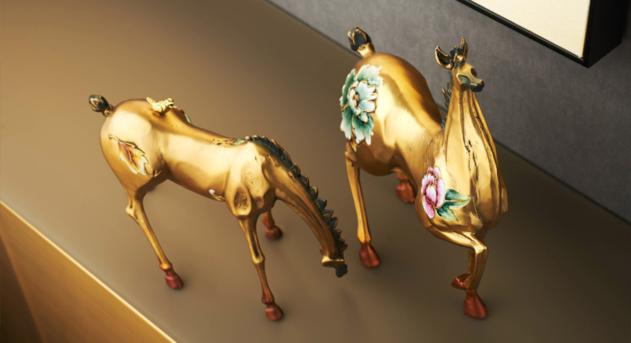 擺件（富貴馬·高）